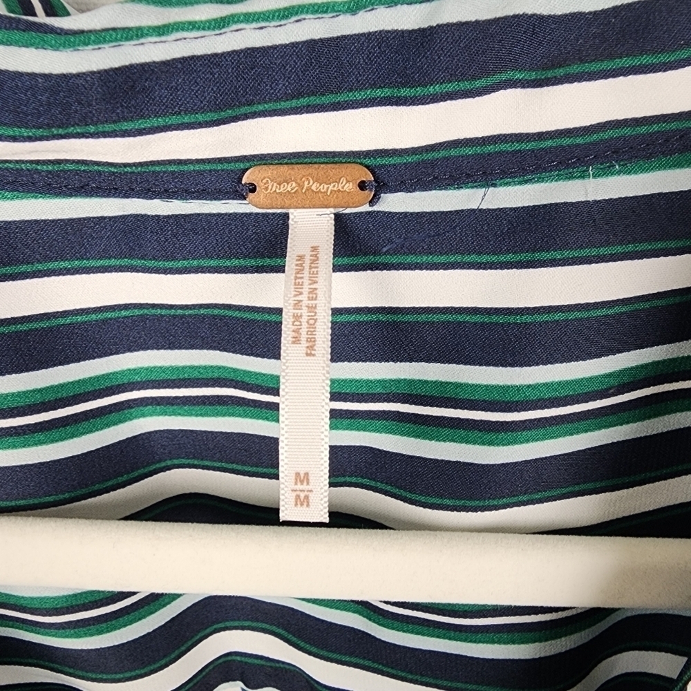 Free People Mad About You Button Down Shirt Stripes SIZE MEDIUM - Picture 4 of 7